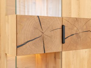 miniaturka Dębowa Witryna Plaster Drewna Valora Stojąca