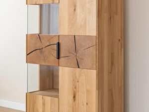 miniaturka Dębowa Witryna Plaster Drewna Valora Stojąca