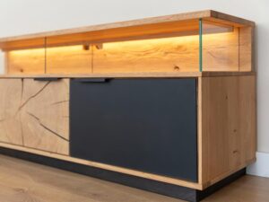 miniaturka Nowoczesna Dębowa Szafka RTV Wisząca Valora