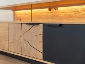 miniaturka Nowoczesna Dębowa Szafka RTV Wisząca Valora