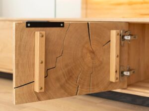 miniaturka Modernistyczna Szafka RTV z Plastrem Drewna Valora