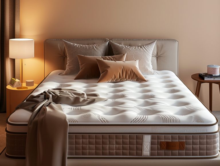 Klasyczne łóżko z pościelą w odcieniach beżu w sypialni glamour