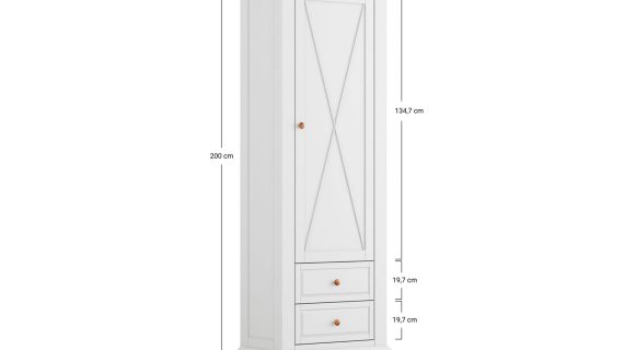 miniaturka Wąska Drewniana Szafa Petra