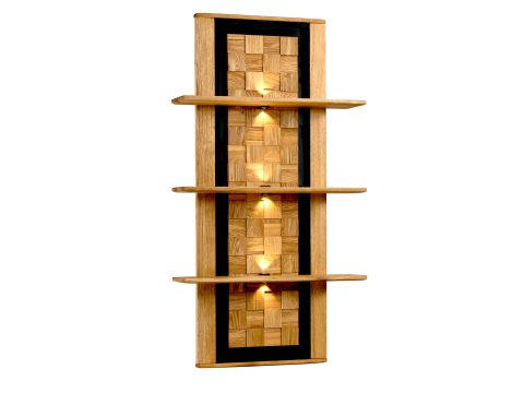 Złota półka ścienna z oświetleniem