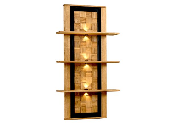 Złota półka ścienna z oświetleniem