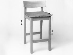 miniaturka Stołek Barowy Dębowy Tapicerowany Bellamy