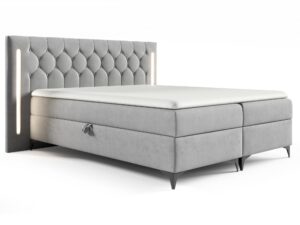 Pikowane Łóżko Kontynentalne Virelia z Oświetleniem LED