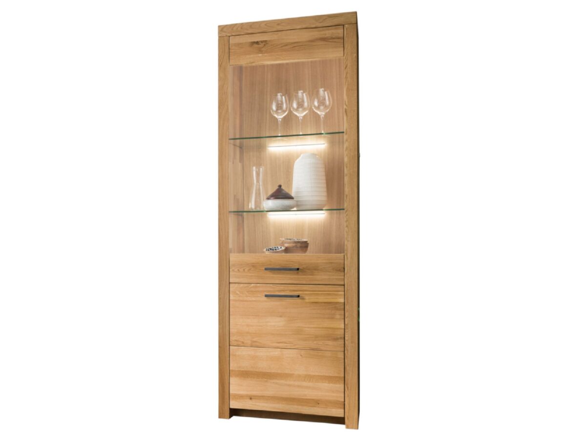 Elegancki Mebel z Litego Dębu Witryna I Solis