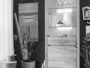 miniaturka Elegancki Mebel z Litego Dębu Witryna I Solis