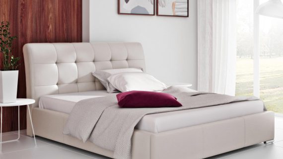 miniaturka Luksusowe Łóżko AMBRO z Wygiętym Zagłówkiem