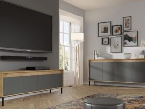 miniaturka Klasyczna Szafka RTV Rivia z Czarnymi Nóżkami