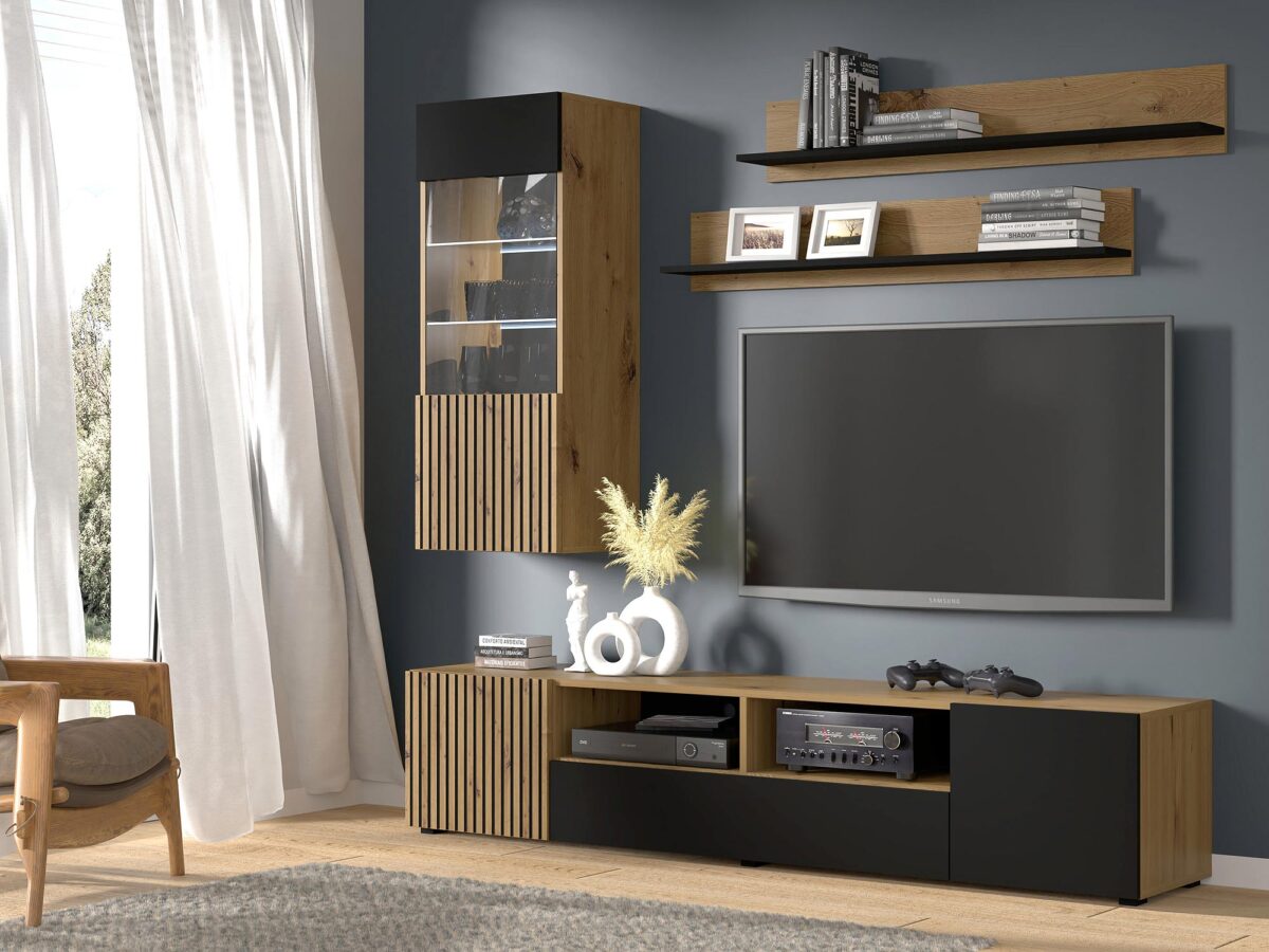 Meblościanka Merve D Innowacyjna do Pokoju Dziennego