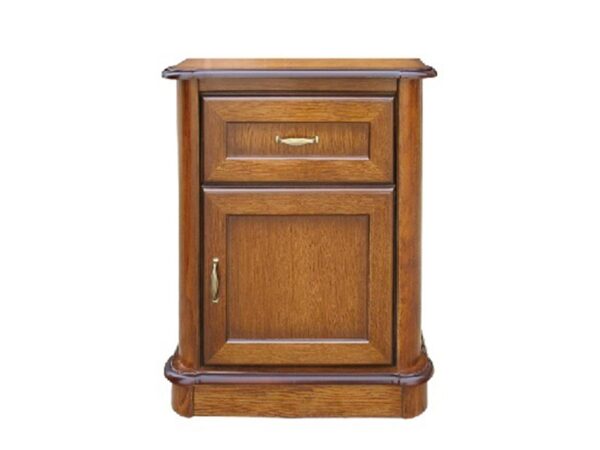 Komoda nocna z jedną szufladą i szafką w odcieniu orzechowym