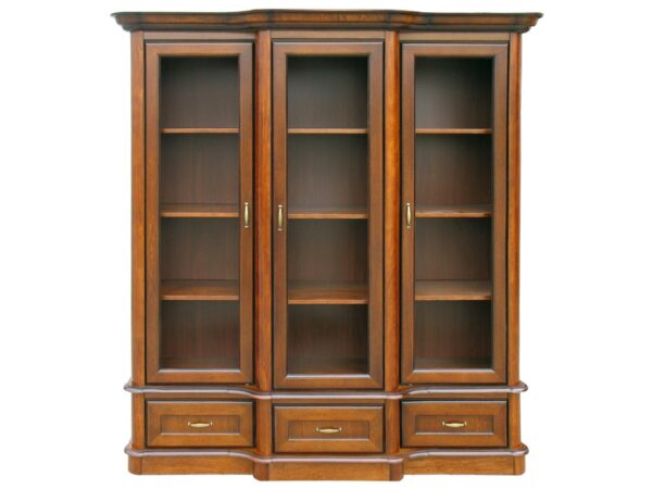 Przeszklona witryna z litego drewna w klasycznym stylu