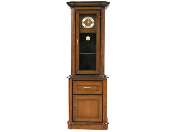 Zegar stojący w stylu klasycznym wykonany z drewna dębowego