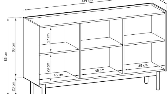 miniaturka Komoda Baro na Drewnianych Nóżkach