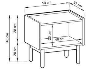 miniaturka Stolik Nocny Baro z Marmurowym Blatem