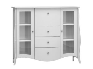 Przeszklona Komoda Barowa Połysk Barocco BR07