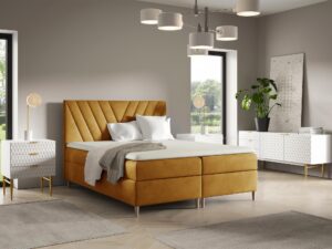 miniaturka Łóżko Aveline z Drewnianymi Nóżkami