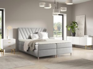 miniaturka Łóżko Aveline z Drewnianymi Nóżkami