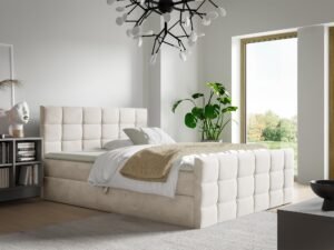 miniaturka Kontynentalne Łóżko Clarismo z Ozdobnymi Guzikami