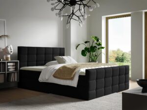 miniaturka Kontynentalne Łóżko Clarismo z Ozdobnymi Guzikami