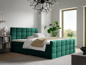 miniaturka Kontynentalne Łóżko Clarismo z Ozdobnymi Guzikami