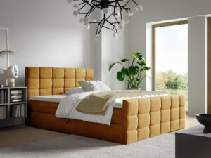 miniaturka Kontynentalne Łóżko Clarismo z Ozdobnymi Guzikami