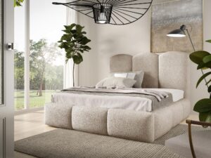 miniaturka Łóżko JOWISZ Tapicerowane z Pojemnikiem na Pościel