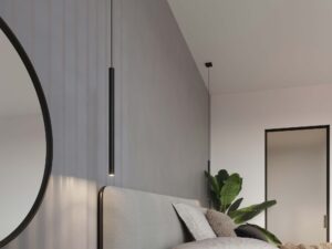 miniaturka Biała Lampa z stalowej serii PERSEO 1