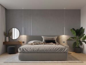 miniaturka Biała Lampa z stalowej serii PERSEO 1