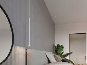 miniaturka Biała Lampa z stalowej serii PERSEO 1