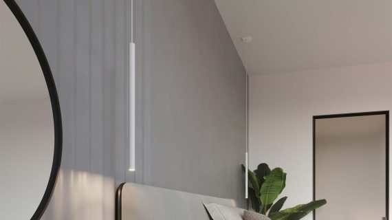 miniaturka Biała Lampa z stalowej serii PERSEO 1