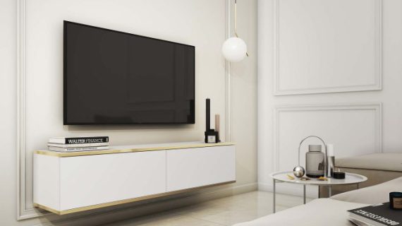 miniaturka Szafka RTV Teyser z Złotymi Listwami Elegancja