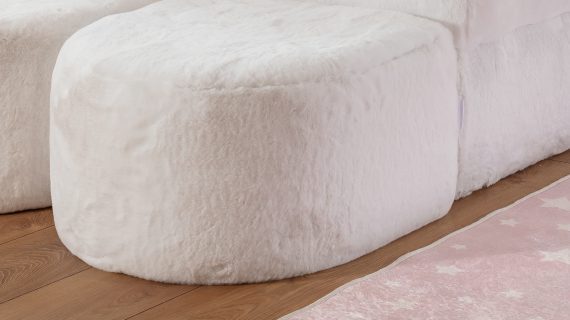 Pufa PULITO Przytulna Biała Pufa do Wnętrza