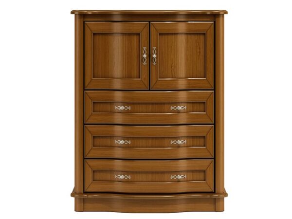 Komoda z dużą szafką i czterema szufladami bocznymi