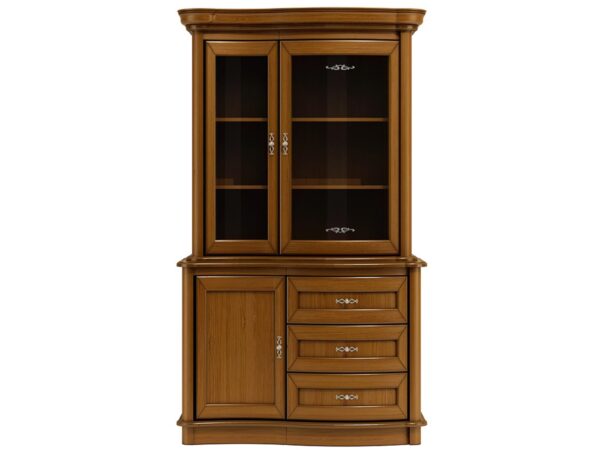 Witryna z dwiema szybami i trzema szufladami w dolnej części