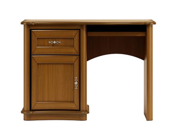 Biurko z szafką boczną i miejscem na nogi w stylu retro