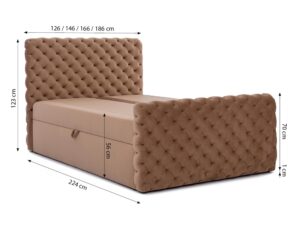 miniaturka Kontynentalne Łóżko FASCINO w Stylu Chesterfield