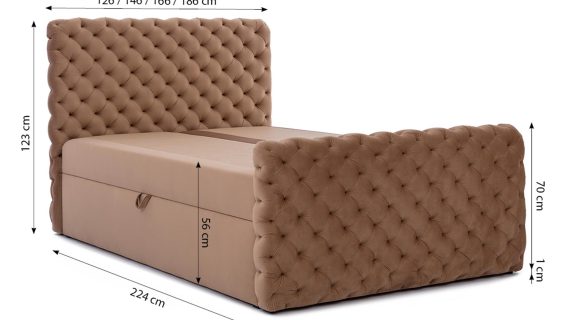 miniaturka Kontynentalne Łóżko FASCINO w Stylu Chesterfield