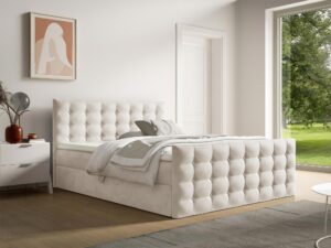 miniaturka Nowoczesne Łóżko Monarch z Pikowanym Zagłówkiem