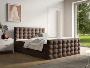 miniaturka Nowoczesne Łóżko Monarch z Pikowanym Zagłówkiem