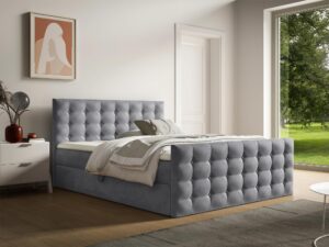 miniaturka Nowoczesne Łóżko Monarch z Pikowanym Zagłówkiem