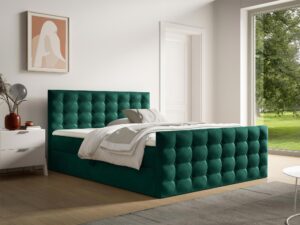 miniaturka Nowoczesne Łóżko Monarch z Pikowanym Zagłówkiem