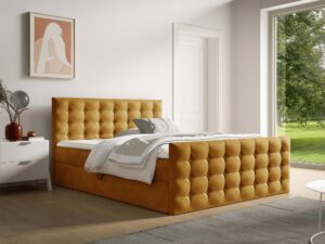 miniaturka Nowoczesne Łóżko Monarch z Pikowanym Zagłówkiem