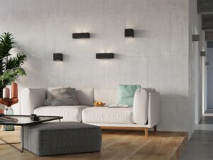 miniaturka Ceramiczny Kinkiet Regulus w Stylu Loft Szary lub Biały