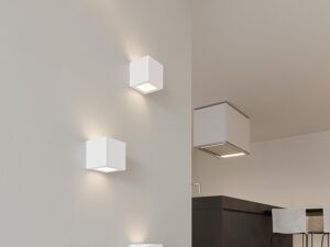 miniaturka Ceramiczny Kinkiet Regulus w Stylu Loft Szary lub Biały