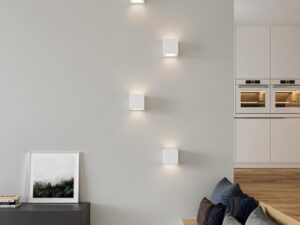 miniaturka Ceramiczny Kinkiet Regulus w Stylu Loft Szary lub Biały