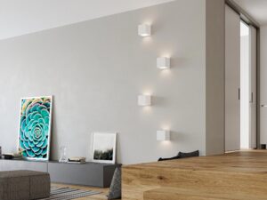 miniaturka Ceramiczny Kinkiet Regulus w Stylu Loft Szary lub Biały