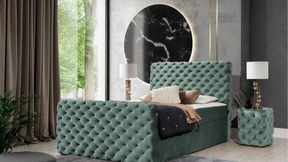 miniaturka Kontynentalne Łóżko FASCINO w Stylu Chesterfield